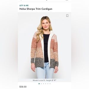 LETY & ME Helsa Colorblock Sherpa Lined Cardigan
